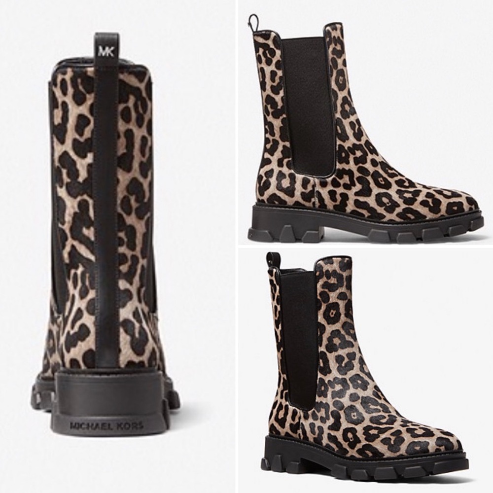 Michael Kors Cheetah Print Calf-Hair Ankle Boots